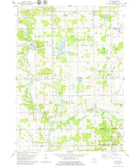 Classic USGS Alto Michigan 7.5'x7.5' Topo Map – MyTopo Map Store