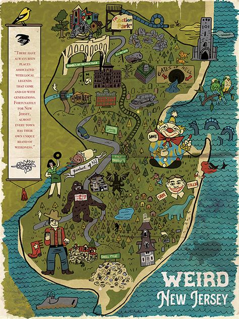 NEW Weird NJ State Map Poster!