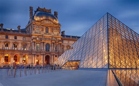 HD wallpaper: Louvre Museum, Paris, France, glass pyramid, lights | Wallpaper Flare