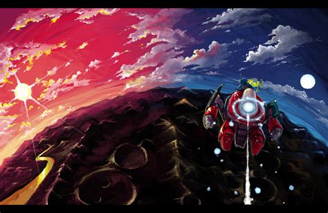 gurren lagann sun and moon - Google Search | Beautiful scenery ...