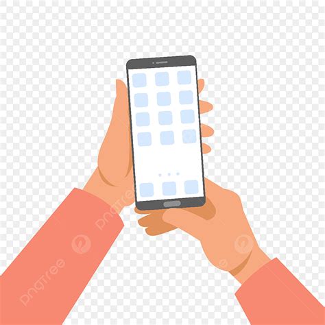 Mobile App Clipart Vector, Hand Holding Mobile Phone Social Mobile App Page Illustration, Hand ...