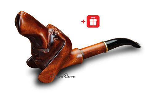 Dog Smoking Pipe Wooden Pipe Tobacco pipe HAND CARVED Smoking