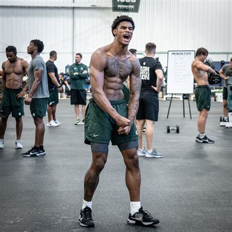 Michigan State football wide receiver Keon Coleman looks yoked ...