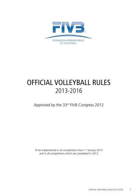 Official Volleyball Rules