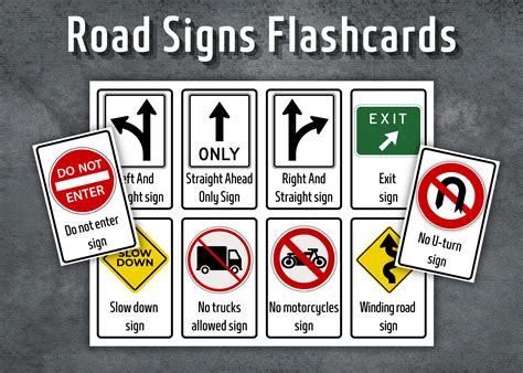 Road Signs Flashcards, Preschool Flashcards, Printable Montessori Cards, Traffic Signs Flash ...