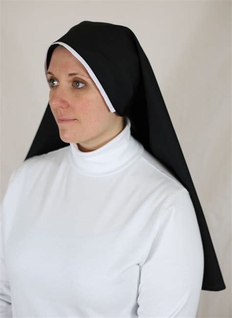 Black Veil with White Trim Catholic Nun Habit on Storenvy