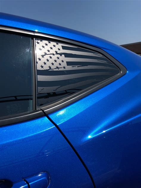 Distressed Quarter Window Flag Decals 2016-18 Chevy Camaro | Elevated Auto Styling