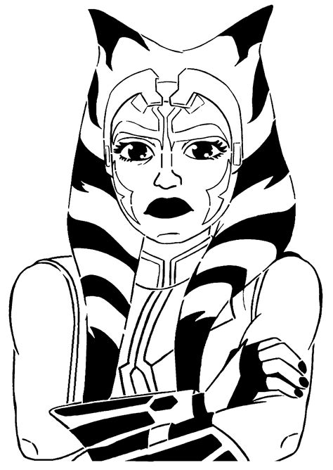 Ahsoka Tano stencil 2 by LongQuang on DeviantArt