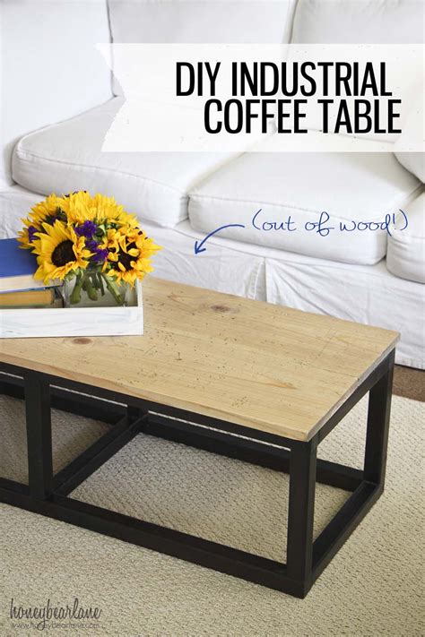 DIY Industrial Coffee Table - Honeybear Lane