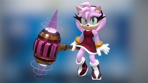 Amy Rose (Sonic Movie) - 3D model by Teva (@TerrAxy) [5b1a322] - Sketchfab