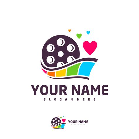 Cinema Love logo vector template, Creative Film Strip Cinema logo ...