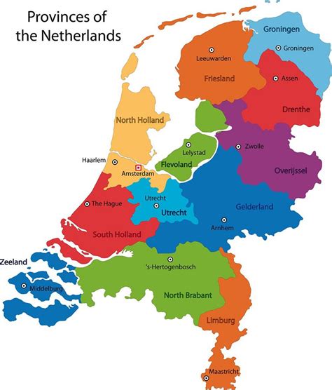 Netherlands provinces map - Map of Netherlands provinces (Western Europe - Europe)