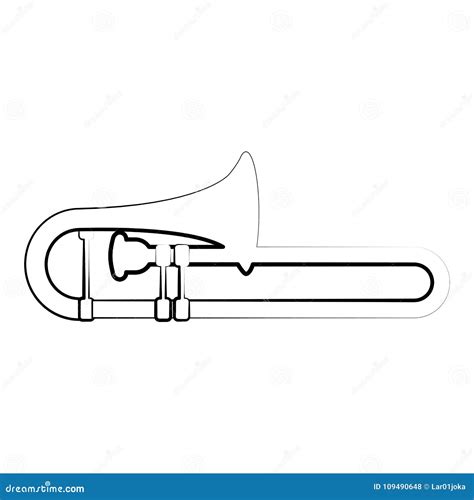 Isolated Trombone Outline. Musical Instrument Stock Vector - Illustration of style, musician ...