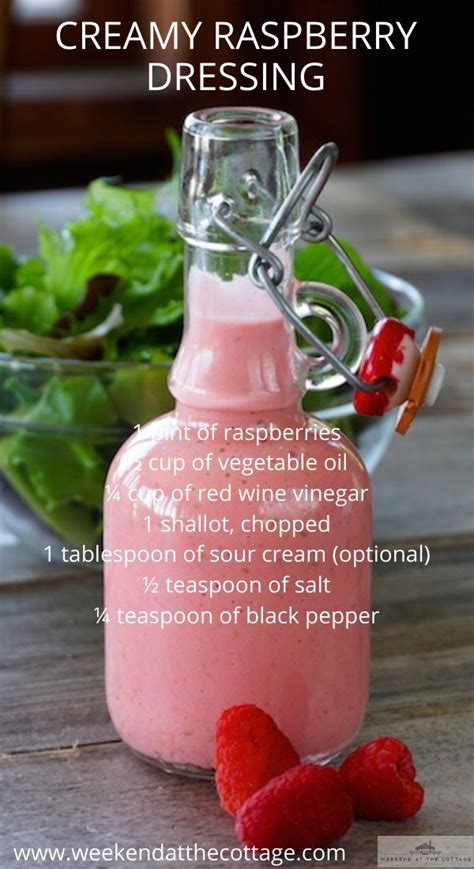 Creamy Raspberry Dressing in 2020 | Red wine vinegar salad dressing, Healthy dressing recipes ...