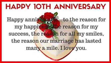 10th Wedding Anniversary Wishes to Husband - Messages Quotes Status