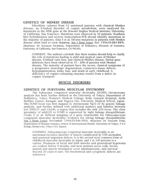 (PDF) Genetics of Menkes Disease