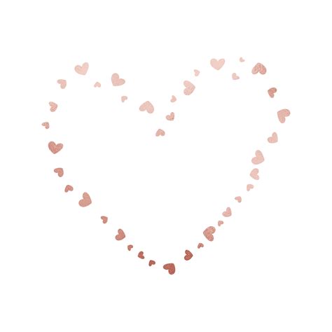 Rose Gold Metallic Heart Decoration 15241392 PNG