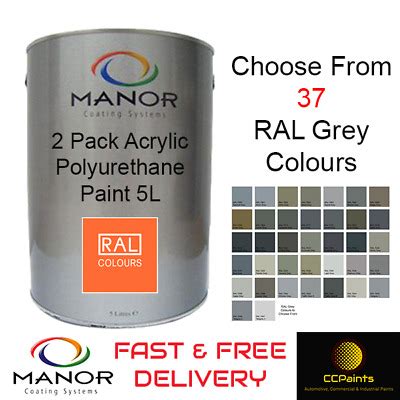 2K Paint RAL 7000 - 7047 Colours 5L - RESPRAYS ONLY (FREE 24h Delivery ...