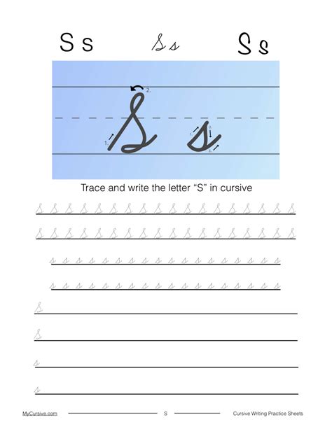 How to Write Cursive S [Worksheet + Tutorial] - My Cursive