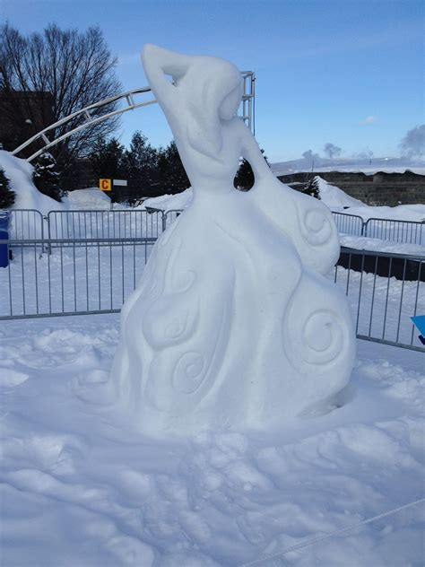 Snow sculptures fill city park across from Parliament in Quebec City # ...