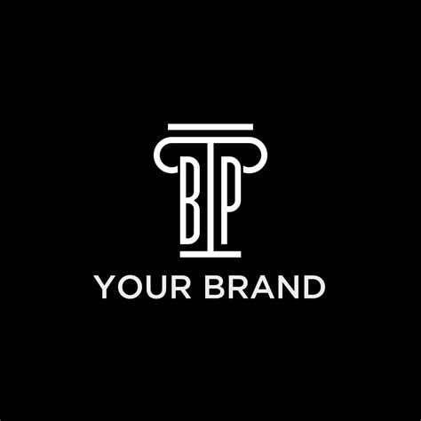 BP monogram initial logo with pillar shape icon design 23553650 Vector ...