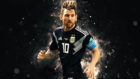 Lionel Messi Is Wearing Black Sports Dress In Black Background 4K HD ...