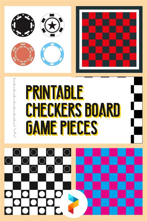 Checkers Board Game Pieces - 6 Free PDF Printables | Printablee