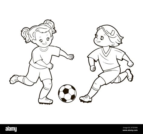 Kids Playing Soccer Clip Art Black And White