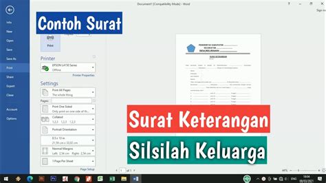 Contoh Surat Keterangan Silsilah Keluarga - YouTube