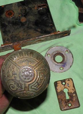 Antique Eastlake Brass Door Knobs Orbin Hardware Locksets Victorian BIN Save $$ | eBay