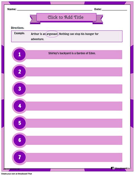 Circling and Explaining Allusions Storyboard par templates