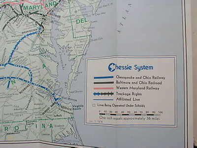 1978 CHESSIE SYSTEM MAP C & O, B & O, WESTERN MARYLAND RAILROADS | #519380384