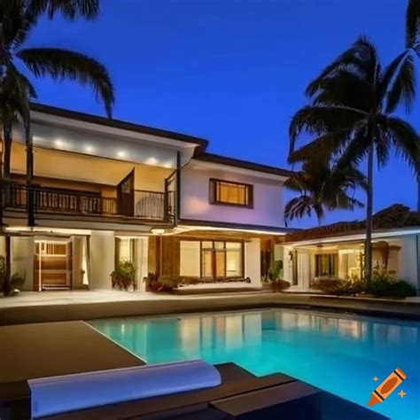 Night view of illuminated house in fort lauderdale