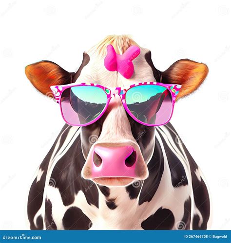 Colourful Cool Looking Cow Wearing Sunglasses Generative AI ...