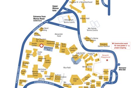 Punahou School Campus Map | Time Zones Map