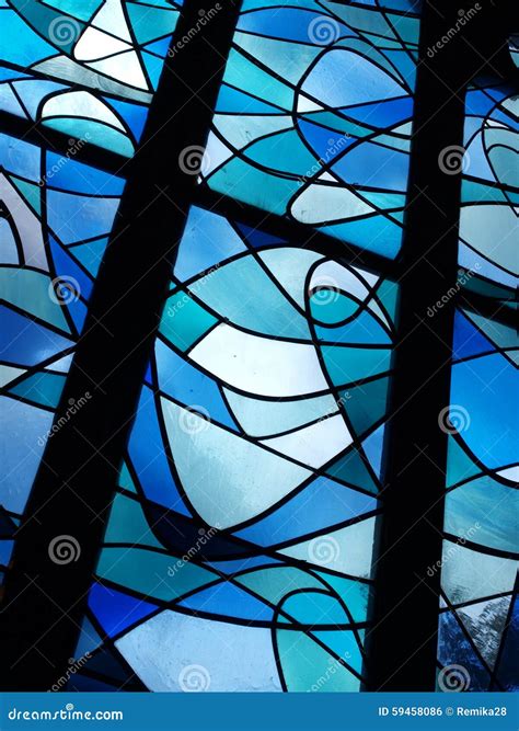 Blue stained-glass windows stock photo. Image of minster - 59458086