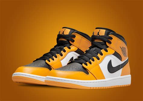 The Air Jordan 1 Mid Appears With A Yellow Toe - Sneaker News