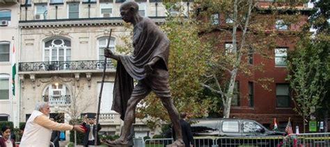 Two Indian sculptors have created most of the Gandhi statues around the world