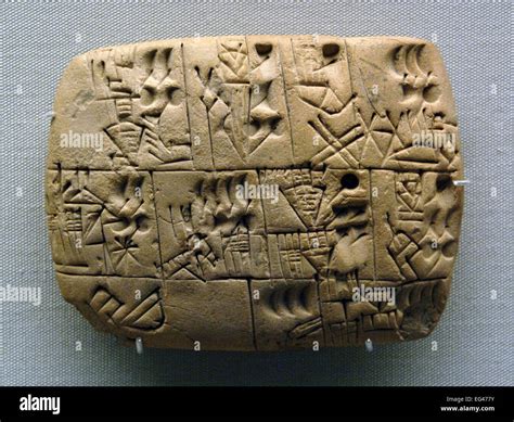 Mesopotamia. Clay Tablet. Pictographs drawn. Early writing tablet ...