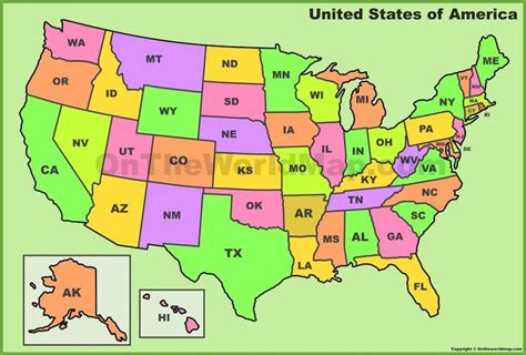 Map Of United States With State Abbreviations - Ronny Cinnamon