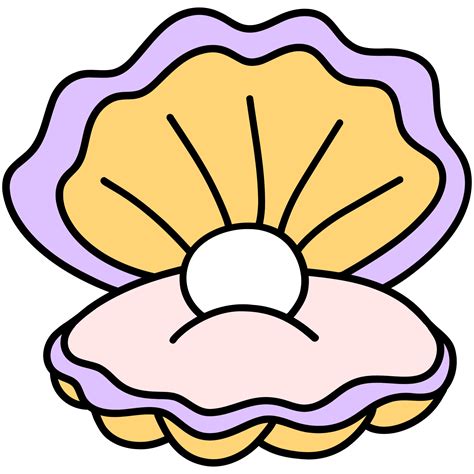 Free Cute Pearl Shell, Shell illustration, Pearl Shell, cute shell illustration, sea life ...