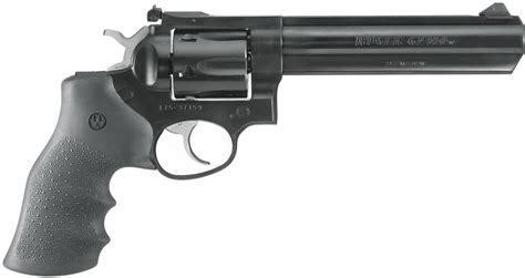 Ruger GP100 DA/SA Revolver - 357 Mag, 6", Blued, Alloy Steel, Hogue Monogrip Grips, 6rds, Ramp ...