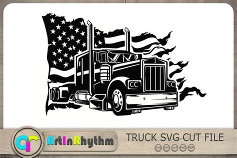 American Trucker Flag Svg Truck Logo Svg Truck Flag Svg American | My ...