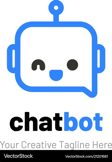 Chat logo with robot face Royalty Free Vector Image