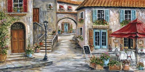 Tuscan Street Scene Painting by Marilyn Dunlap