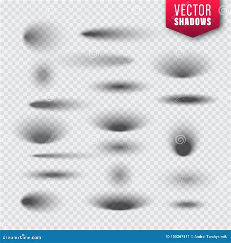 Vector Shadows Set on Transparent Background. Realistic Isolated Shadow. Vector Illustration ...