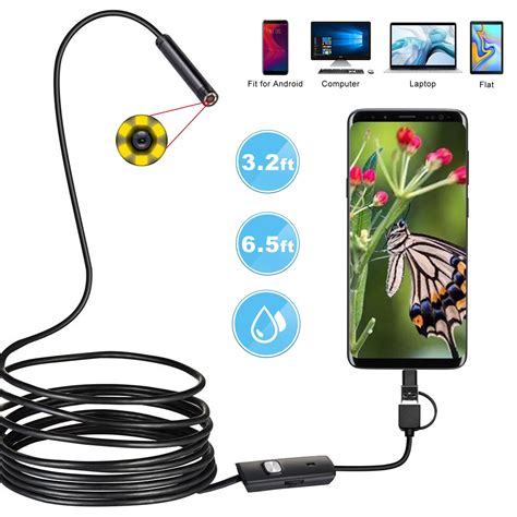 USB Endoscope, EEEkit HD Inspection Camera 2.0MP, IP67 Waterproof 6 LED ...