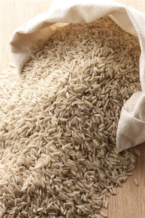 Brown rice in bag stock image. Image of store, vegetarian - 13564809