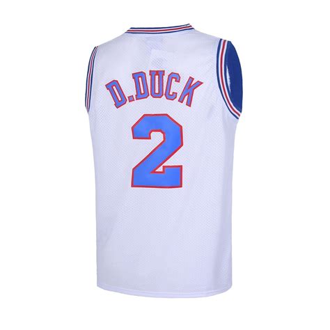 Daffy Duck 2 Mesh Men's Space Movie Jersey Mens Basketball S-XXL White/Black - White ...