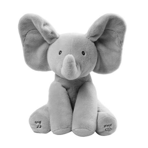 Elephant Peek A Boo Plush Toy Baby Animated Flappy Play Music Birthday ...